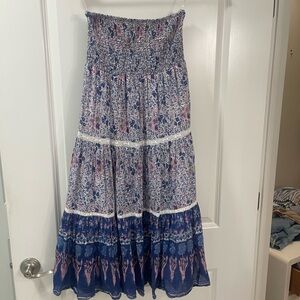 BELL Floral Blue and Pink Maxi Skirt